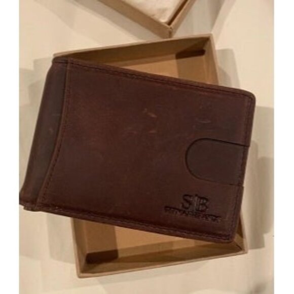 New RFID Blocking Slim Bifold Genuine Leather Minimalist Front Pocket - Picture 1 of 2